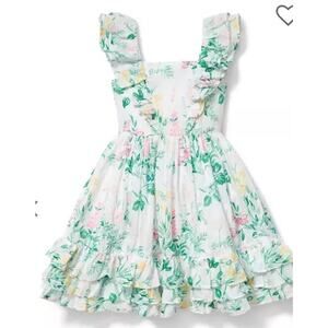 Janie and Jack Tiered Ruffle Dress •Girl 5• Floral Summer Party Cottagecore